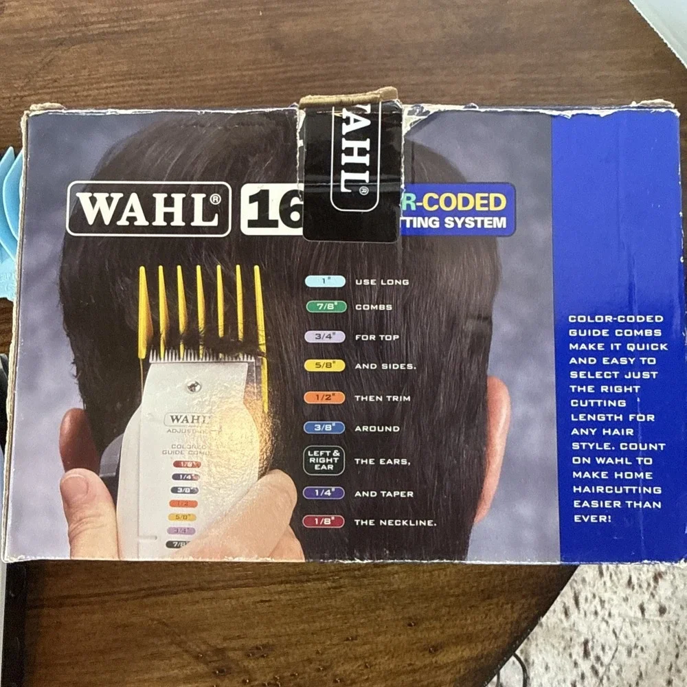 Wahl Color Code 16-Piece Haircut Kit White/Black Clippers Model 79400 USA